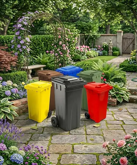 Large 140L & 240L Grey Outdoor Wheelie Bins – Complete with Lid & Smooth-Rolling Wheels