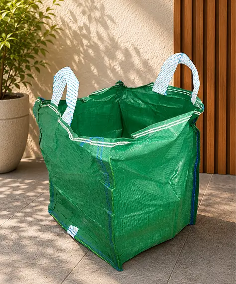 120L Reusable Heavy-Duty Garden Waste Bags – Green Sacks with Carry Handles for Leaves, Grass & Plants