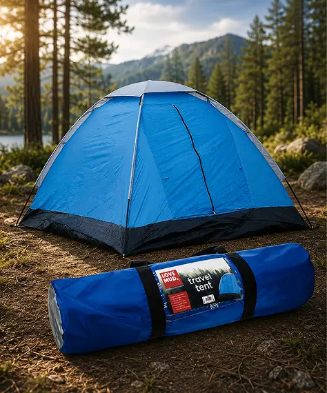 Waterproof & Wind-Resistant 2 Person Camping Tent – Easy-Pitch Travel Tent with Zipped Entrance