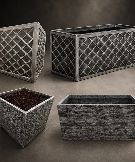 Large Lazio & Slate-Effect Planters – Stylish Indoor & Outdoor Garden and Patio Plant Pots