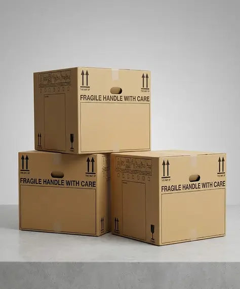 Extra Large & Medium Printed Cardboard Removal Boxes – Strong Tick List Moving Boxes with Carry Handles