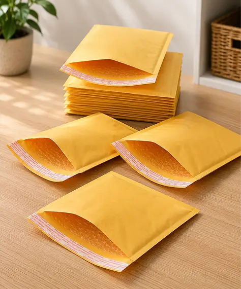 Gold or White Padded Bubble-Lined Mailers – Cushioned Postal Envelopes with Peel & Seal Closure