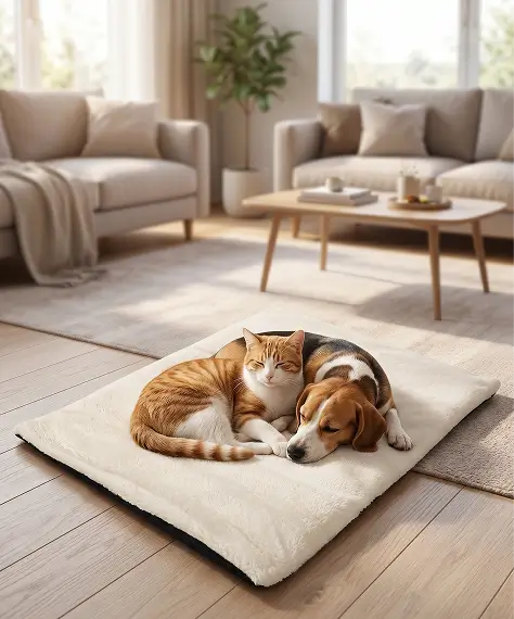 Snug Thermal Self-Heating Fleece Pet Blanket Mat – Non-Slip for Cats & Dogs