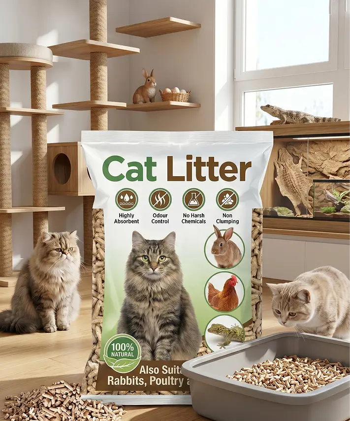 30L Highly Absorbent Cat Litter – Natural Soft Odour Control Pet Bedding