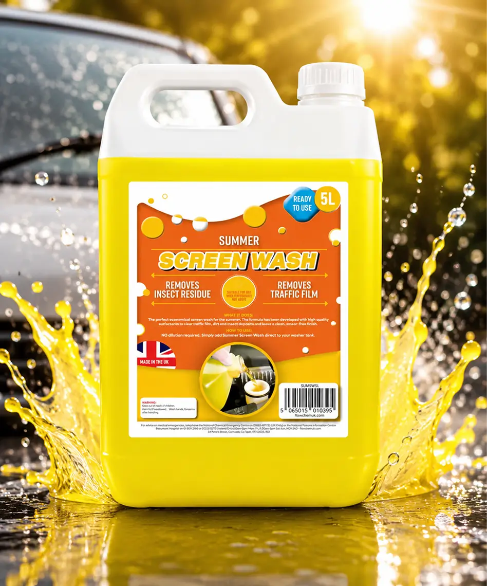 5L Summer Bright Yellow Screen Wash – Removes Insect Residue & Traffic Film