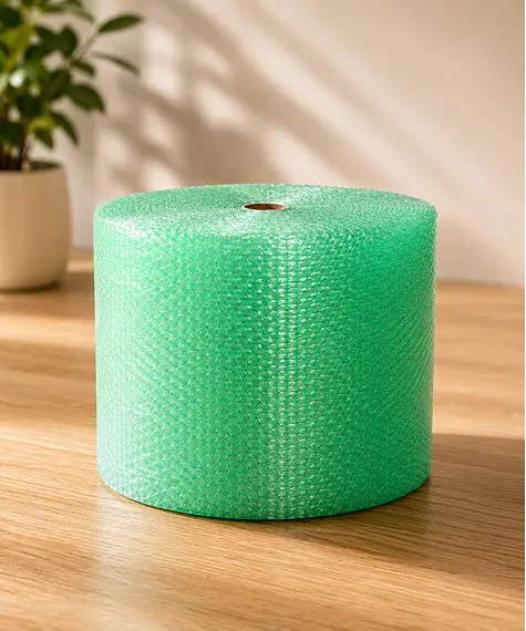 Green Biodegradable Bubble Wrap Rolls – 100m Recyclable Polythene Protective Packaging