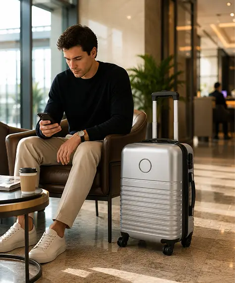 Silver Small Lightweight ABS Hard Shell Cabin Suitcase – Water Resistant Carry-On Luggage