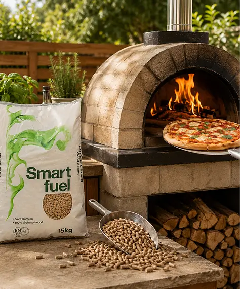 Premium 15kg Soft Wood Pellets – Pure Natural Fuel for Pizza Ovens, Grills & Outdoor Cooking