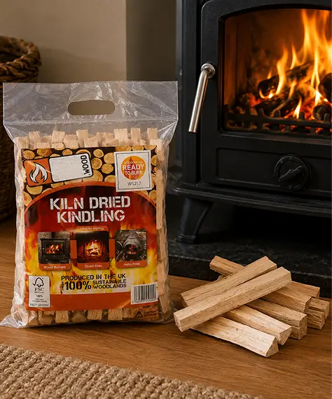 2-3kg Kiln Dried Kindling Firewood Logs – Easy to Light, Ready to Burn Fire Starters