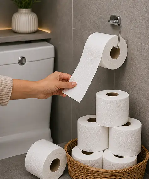 Super Soft 3-Ply Quilted Toilet Tissue Rolls for Hygienic Premium Washrooms