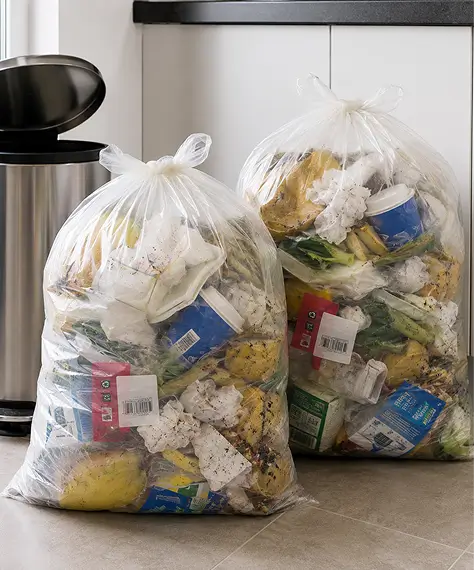 90L Clear Refuse Sacks 18x29x39" – Transparent Heavy Duty Rubbish Bags
