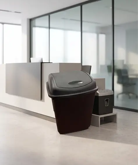 50L Black Flip Top Swing Recycling Bin – Home & Office Waste Bin