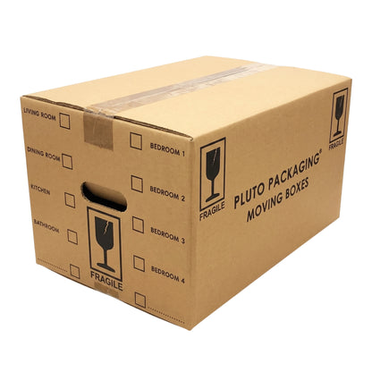 Pack Of 20 Pluto Printed 18x12x10" Cardboard House Removal Boxes With Tick List