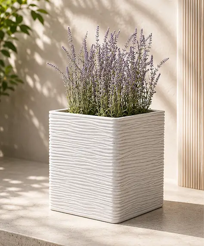 Amalfi Stone-Effect Planters – Tall & Square Flower Pots for Garden, Home & Patio