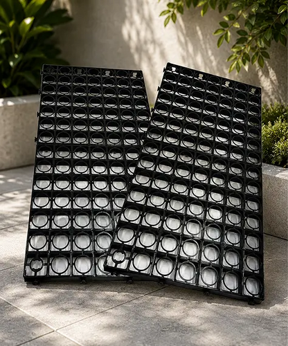 Durable Black Plastic Ground Protection Grid Mats for Driveways, Paths & Paving Areas
