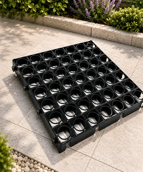 Durable Black Plastic Ground Protection Grid Mats for Driveways, Paths & Paving Areas