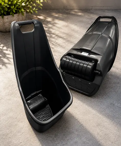 Lightweight Plastic Garden Cart Caddy with Wheels – Multipurpose Transport Wheelbarrow Alternative