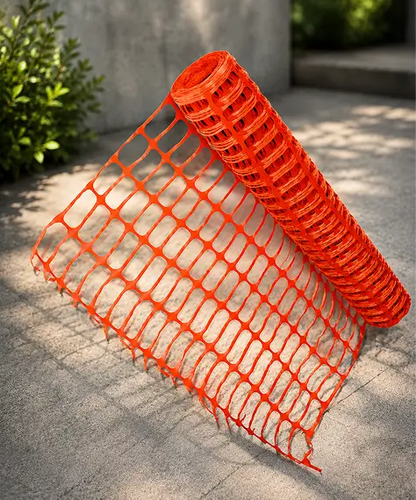 50m High-Visibility Orange Mesh Safety Barrier Fencing Roll for Construction & Work Sites