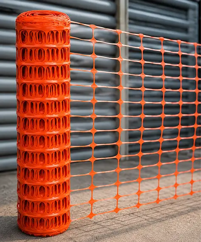 50m High-Visibility Orange Mesh Safety Barrier Fencing Roll for Construction & Work Sites