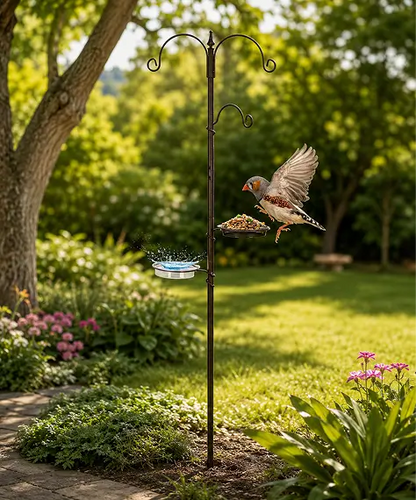 Traditional Wild Bird Feeding Station with Metal Mesh Feeder for Gardens & Outdoor Spaces