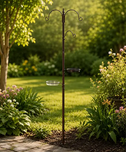 Traditional Wild Bird Feeding Station with Metal Mesh Feeder for Gardens & Outdoor Spaces