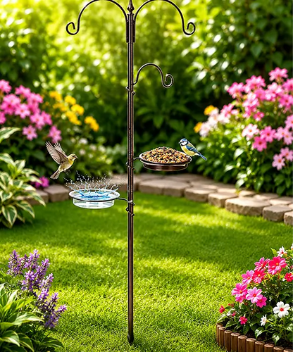 Traditional Wild Bird Feeding Station with Metal Mesh Feeder for Gardens & Outdoor Spaces
