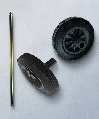 Heavy-Duty Wheelie Bin Replacement Kit – Solid Axle, Rubber Wheels & Retaining Collars
