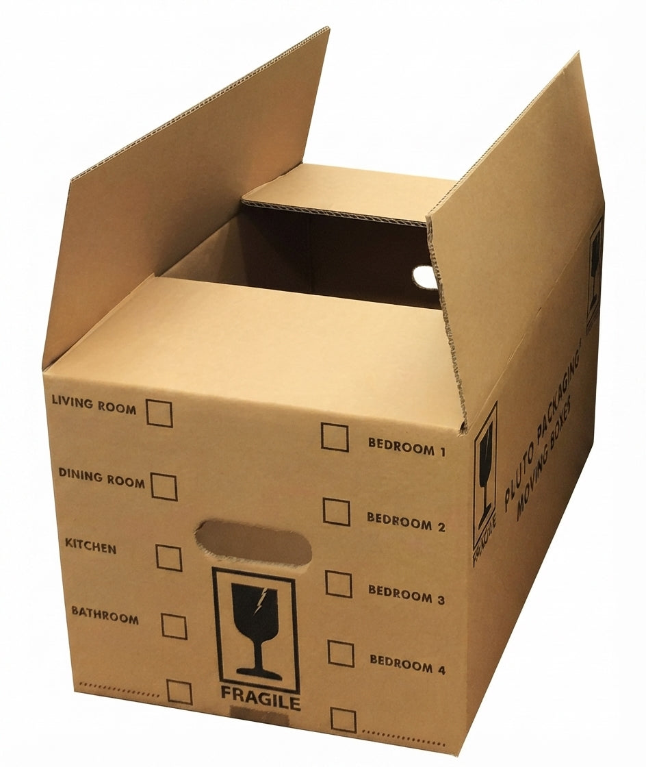 Pack Of 20 Pluto Printed 18x12x10" Cardboard House Removal Boxes With Tick List