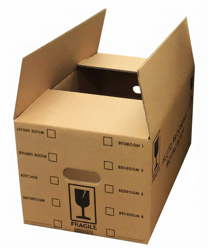 Pack Of 20 Pluto Printed 18x12x10" Cardboard House Removal Boxes With Tick List