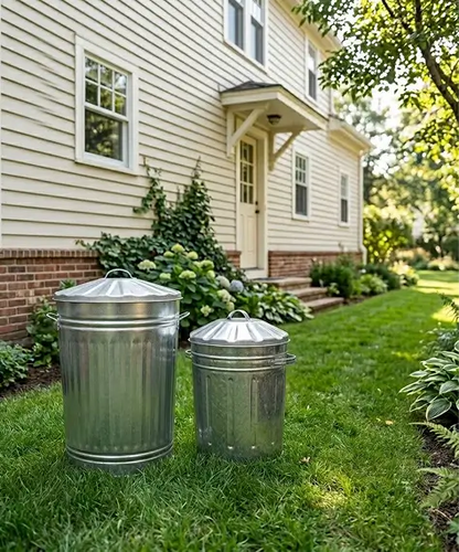 Galvanised Steel Metal Dustbin with Handles – Suitable for Home, Garden, Kitchen & Outdoor Use