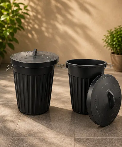 100L Heavy-Duty Waterproof Dustbin – Large Capacity Bin with Secure Metal Clip Lid