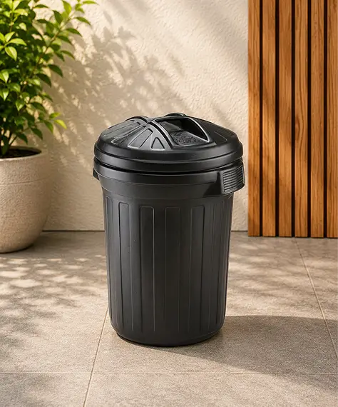 80L Heavy-Duty Waterproof Rubbish Bin – Shatter-Resistant Indoor & Outdoor Waste Container