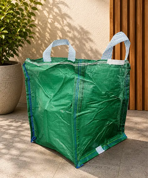 120L Reusable Heavy-Duty Garden Waste Bags – Green Sacks with Carry Handles for Leaves, Grass & Plants
