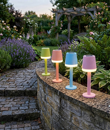 Solar Garden Lights Outdoor - 4-Pack Modern Minimalist Colourful LED Lamps