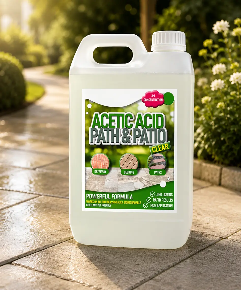 5L Concentrated Acetic Acid Patio & Path Cleaner – Powerful Garden Cleaning Formula