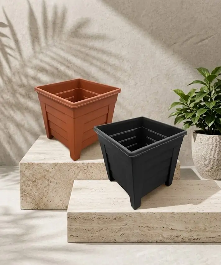 33cm Grosvenor Flower Plant Pots – Spacious Black or Terracotta Planters for Home & Garden