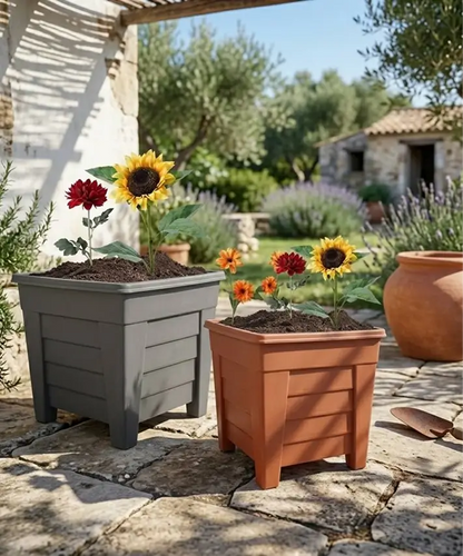 33cm Grosvenor Flower Plant Pots – Spacious Black or Terracotta Planters for Home & Garden