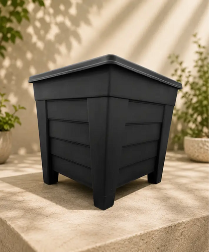Square or Rectangular Trough Flower Planters – Black or Terracotta Plant Pots for Home & Garden