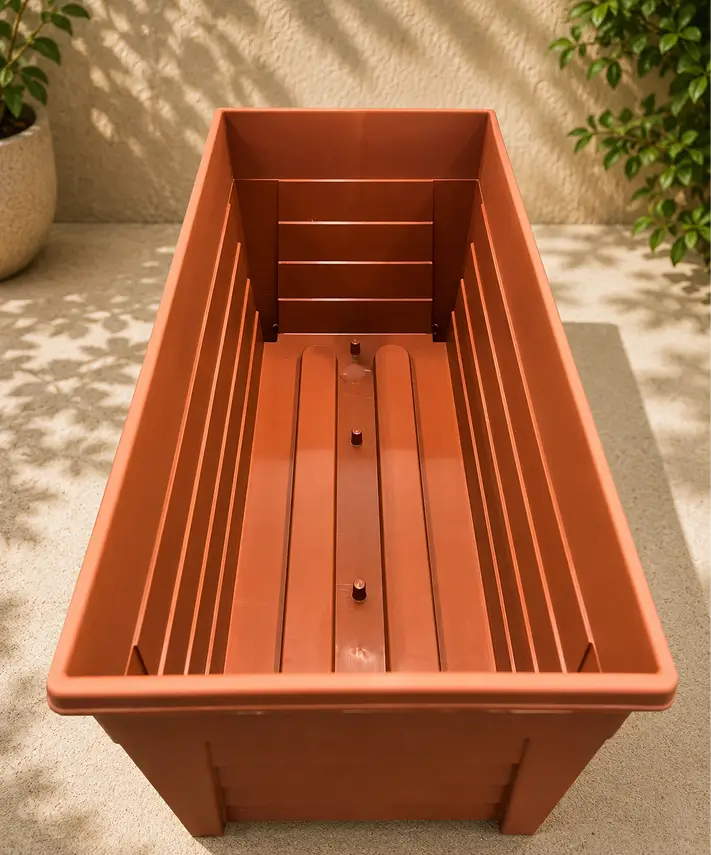 55cm Grosvenor Rectangular Trough Planters – Large Black or Terracotta Flower Pots for Indoor & Outdoor Use