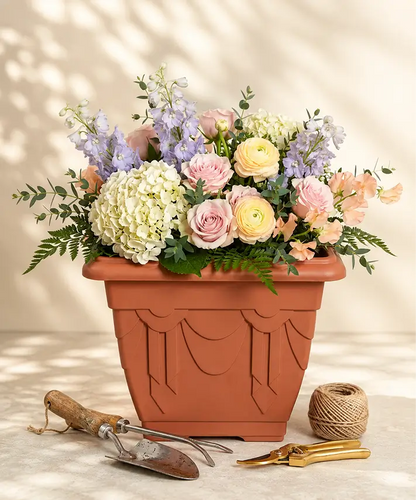 30cm Terracotta Venetian Decorative Planter – Stylish Indoor & Outdoor Flower Pot