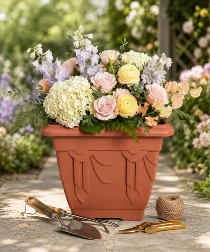 30cm Terracotta Venetian Decorative Planter – Stylish Indoor & Outdoor Flower Pot