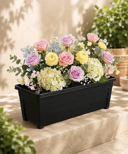 50cm Ascot Brown Long Trough Planter – Stylish Indoor & Outdoor Garden Plant Pot