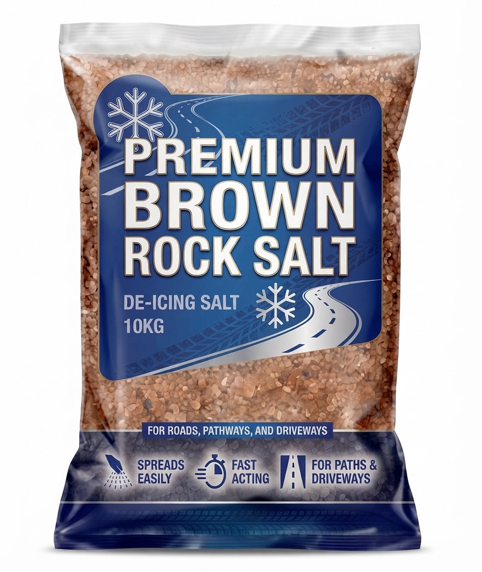 10kg Brown Rock Salt & Ice Melt Grit – Heavy Duty Winter De-Icing Solution