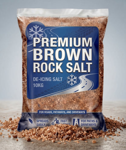 10kg Brown Rock Salt & Ice Melt Grit – Heavy Duty Winter De-Icing Solution