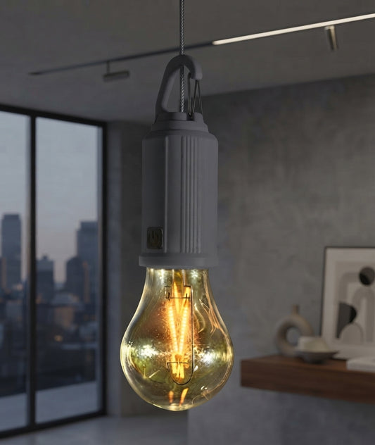 Clip-On Bulb Light 220 Lumen Warm White LED USB Rechargeable Portable Lamp