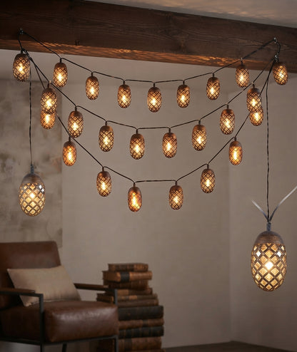 Flaming Solar String Lights 4.7m – Amber LED Flickering Flame Effect for Outdoors