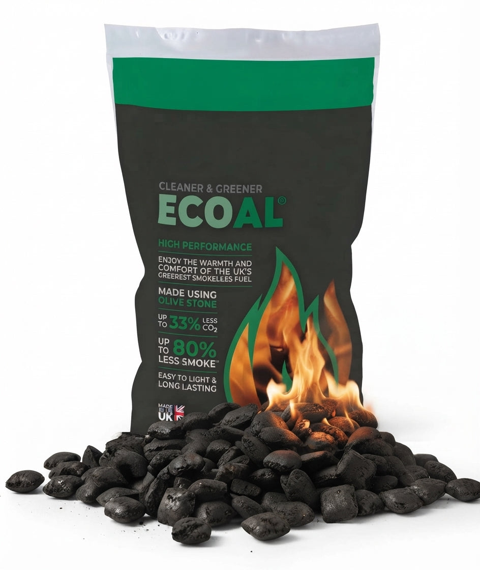 Ecoal High Heat Long Lasting Smokeless Coal Eco-Friendly Olive Stone Fuel