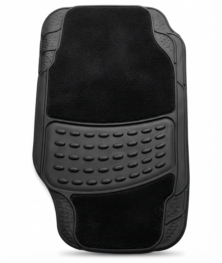 4 Piece Universal Rubber Car Mats Front & Rear Non-Slip Heavy Duty