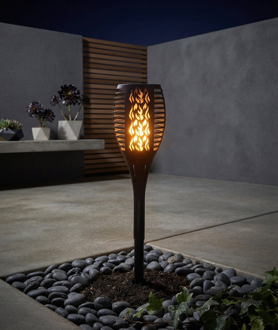 Waterproof Solar Flaming Effect Garden Torch Lights for Patio & Pathway