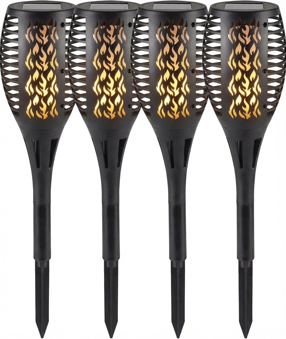 Waterproof Solar Flaming Effect Garden Torch Lights for Patio & Pathway